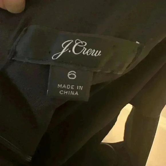 J Crew Black Ruffle Hem Open Back Sheath Taffeta Dress $148 Party Cocktail Sz 6 - Picture 3 of 4